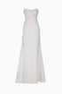 Slit Detailed Strapless Dress